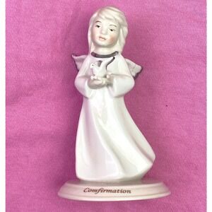 Pacific Giftware Porcelain Confirmation Angel Figurine Holding Dove Item 10146